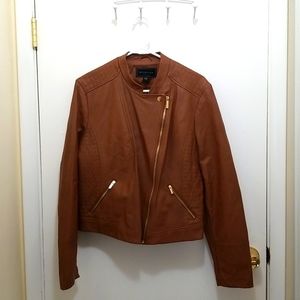 Brown Faux Leather Jacket